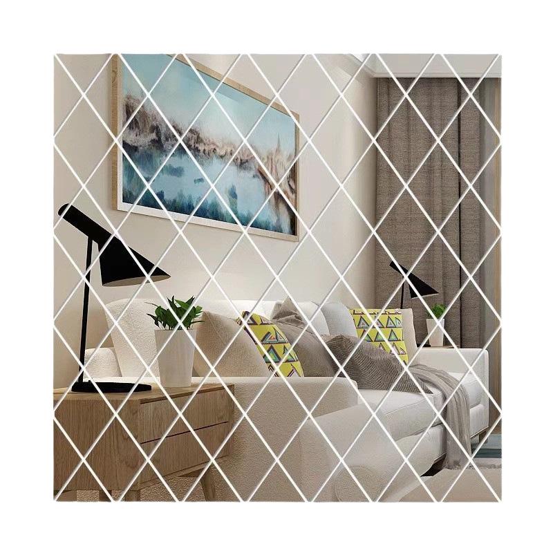 Acrylic Diamond Splicing Background Wall Mirror Sticker for Living Room Decoration