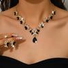 Bridal Crystal Rhinestone Necklace & Gemstone Set