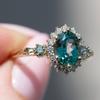 Niche designer models, light luxury Internet celebrity ins floral oval ring, fashionable women's ring trinkets
