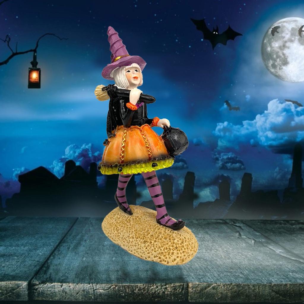 Halloween Witch Doll Resin Ornaments Doll Decoration Ornaments