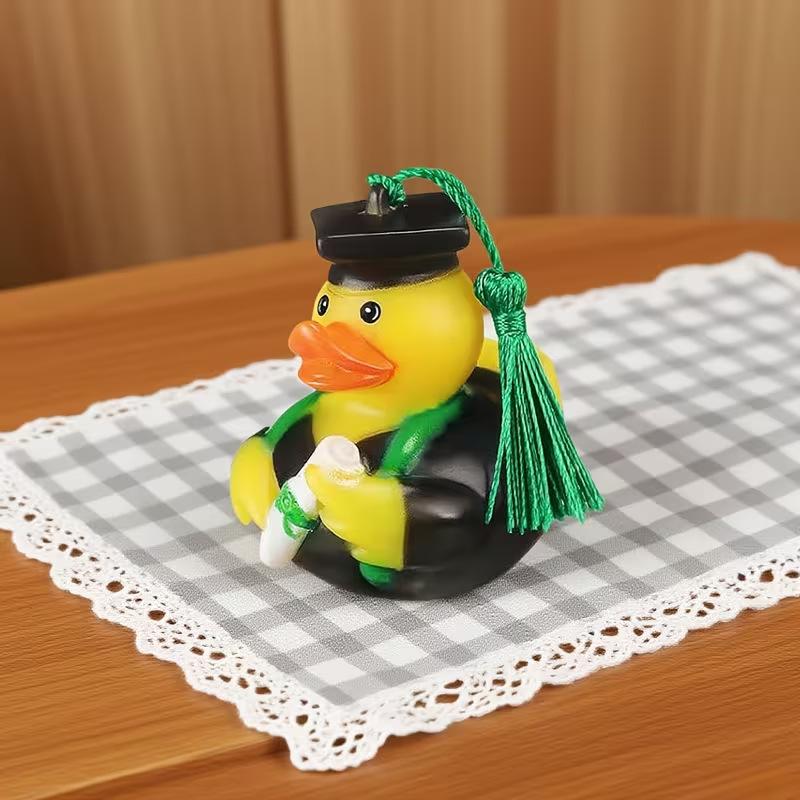 2Pcs Doctor Duck with Top Hat Graduation Party Decorations Cute Gifts Creative Car Ornaments Squeaky Bath Toy