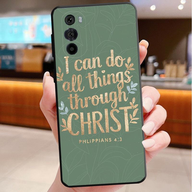 Bible verse Christ Jesus Funda Phone Case For Motorola Edge 50 40 Pro 60 50 40 30 Ultra Neo Fusion Moto G Play G Stylus G Power