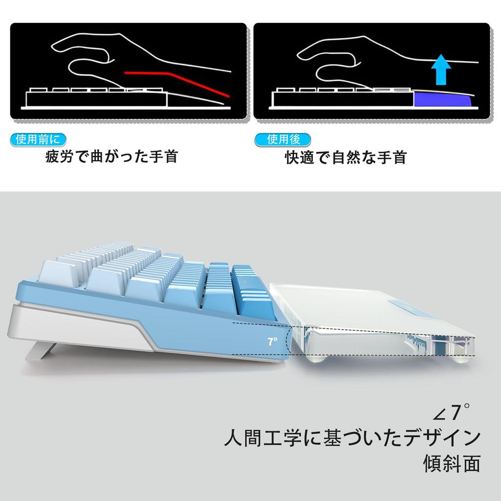 MAMBASNAKE Keyboard Wrist Rest CNC Aluminum Alloy Acrylic 87 Keys Transparent Material Smooth Surface Frosted Design Ergonomically Reducing Fatigue