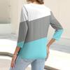 Women's Fashion Casual Striped Geometric Print Button-Down Shirt Three-quarter Sleeve Cardigan Top
