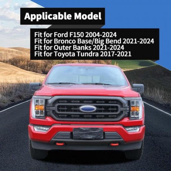 Pokrywa Haka Holowniczego z Pierścieniem D 2004-2024 (Czerwony, 2 szt., Silikonowy)-Red-A