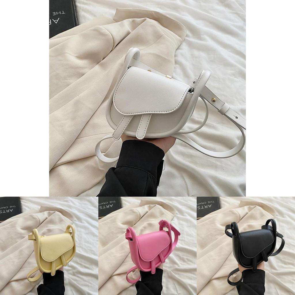 Fashionable 2023 Spring Candy Color Womens Mini Chic Trendy Saddle Bag