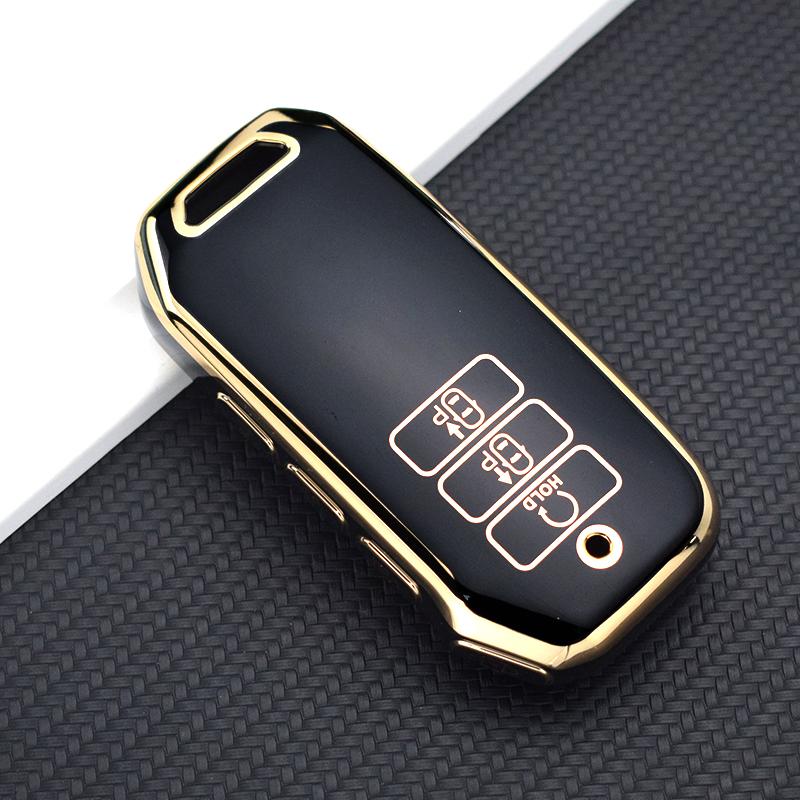 Tpu Gold Edge Key Shell Fob Holder For Kia Sorento Mq4 Ev6 K8 V6 7Buttons Car Remote Key Case Cover Protector