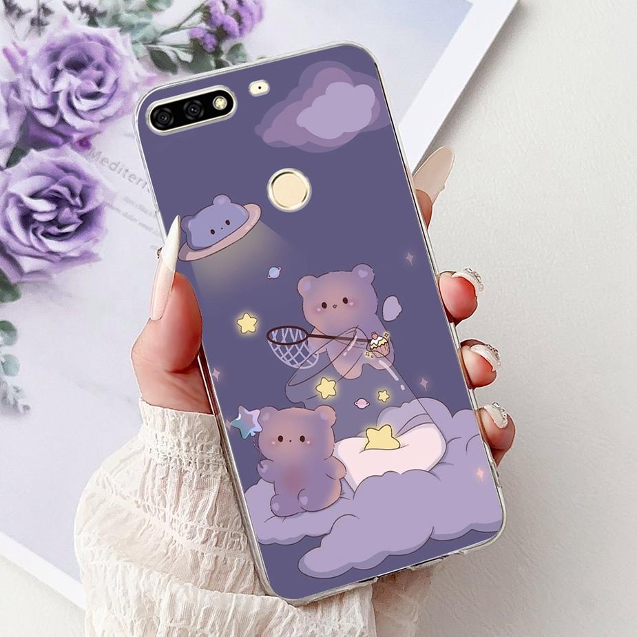 For Huawei Y7 Prime 2018 Case Nova2 Lite Luxury Painted Cover Soft Slim Phone Case For Huawei Y7 Pro 2018 Y72018 Back Cover Bags