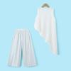 Montagut Girls' Summer Lace Stripe T-shirt & Pants Set