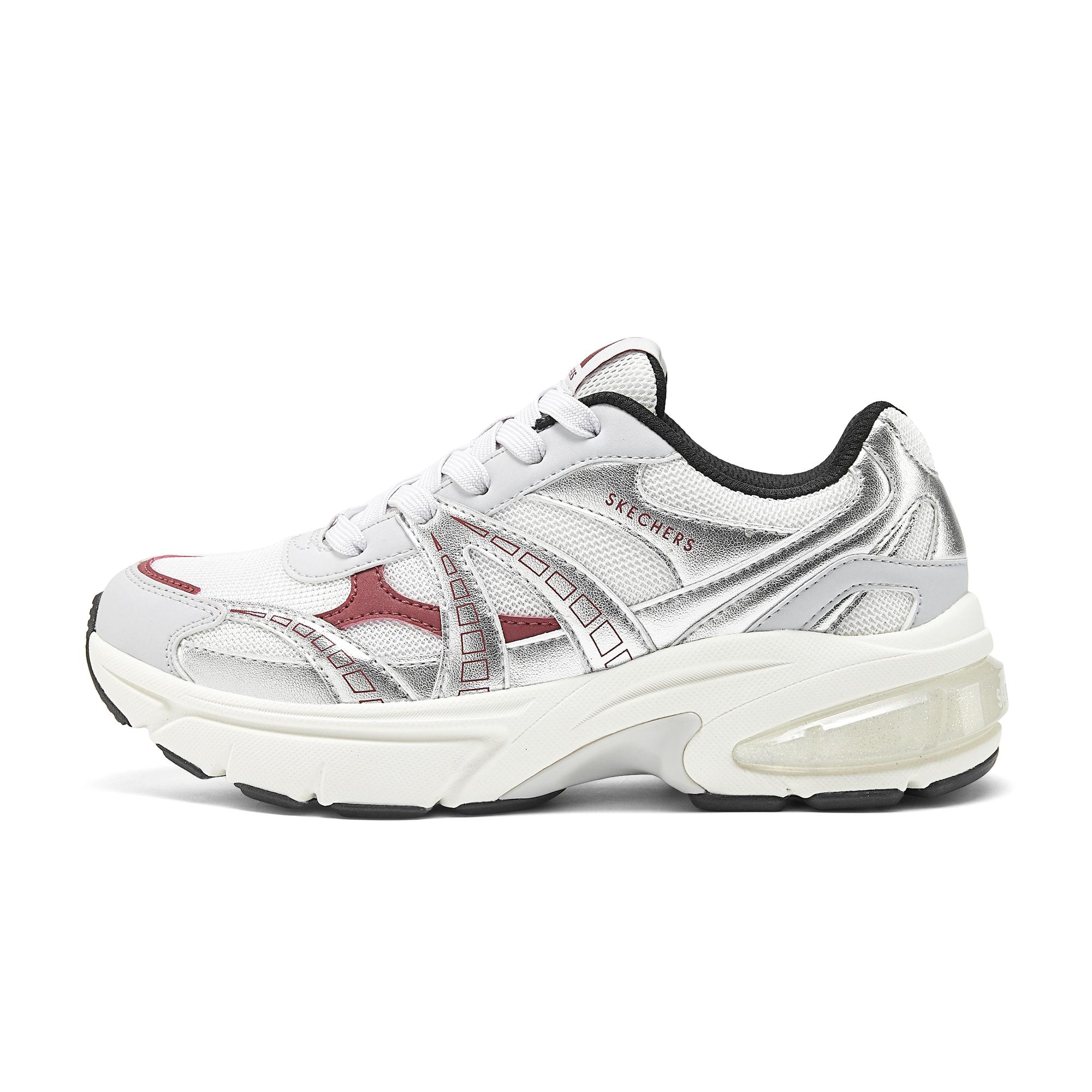 Skechers Shadow Moonlight Shoes Comfortable Durable Low-Top Dad Shoes Women sneaker Silver Gray 177357-GYBU 35