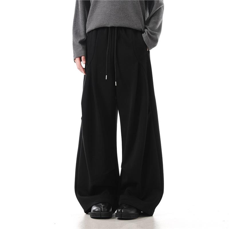 Spring and Autumn American Retro Spring Structure Cutting Scimitar Sweatpants Men's and Women's Loose Casual Straight Sweatpants Tide