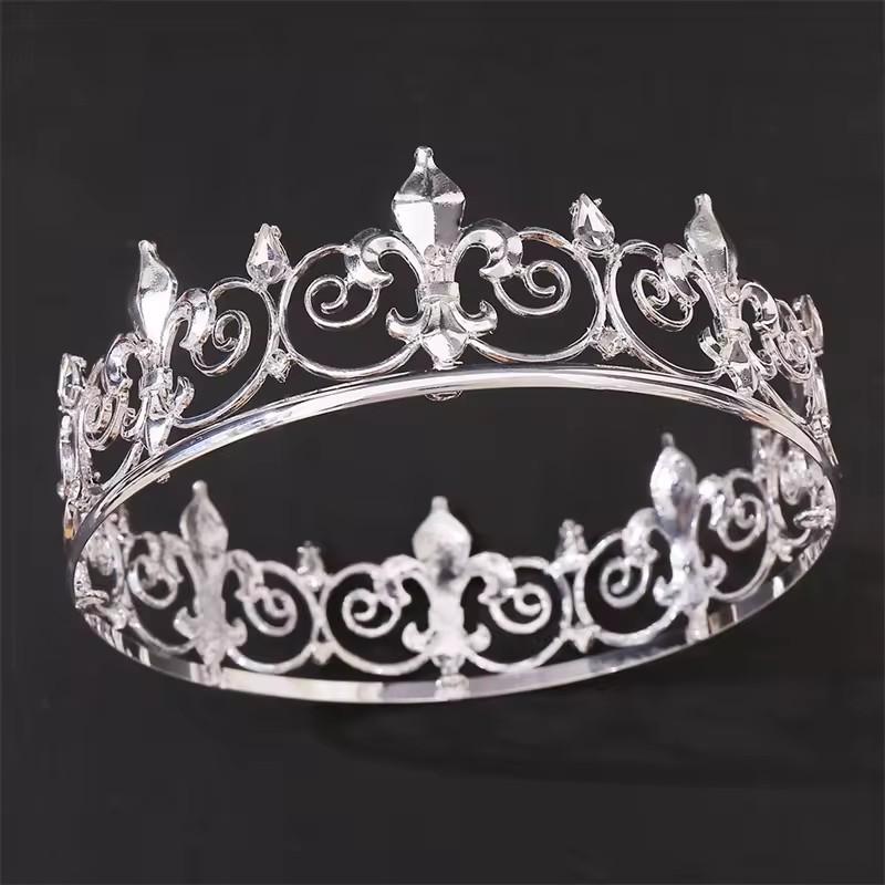 Men's Crown Headgear Crowns for Party Decorative King Performance Metal Birthday Vintage Costume