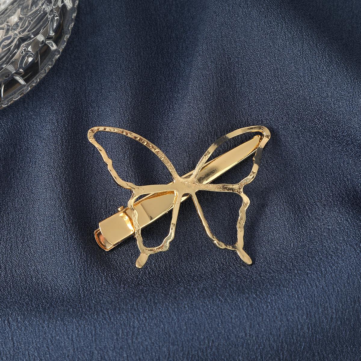 

AWAYTR Ажурная золотая заколка-уточка с бабочкой, ручная работа, сплав, заколка для волос, головной убор на День святого Валентина, аксессуары для волос для девочки, подарок на фестиваль