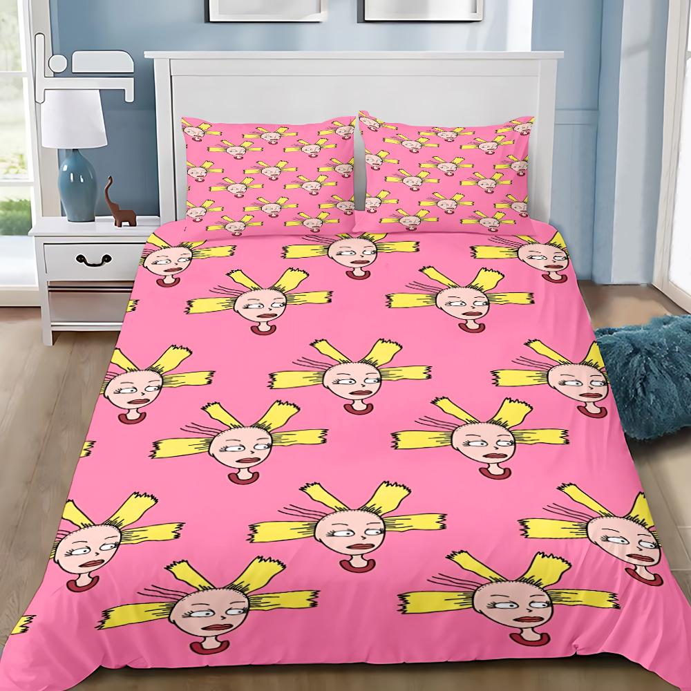 Cartoon Funny Duvet Cover Pillowcase Bedding Set R-Rugrats Adult Boy Girl Bedroom Decoration Children Single Double Large Size