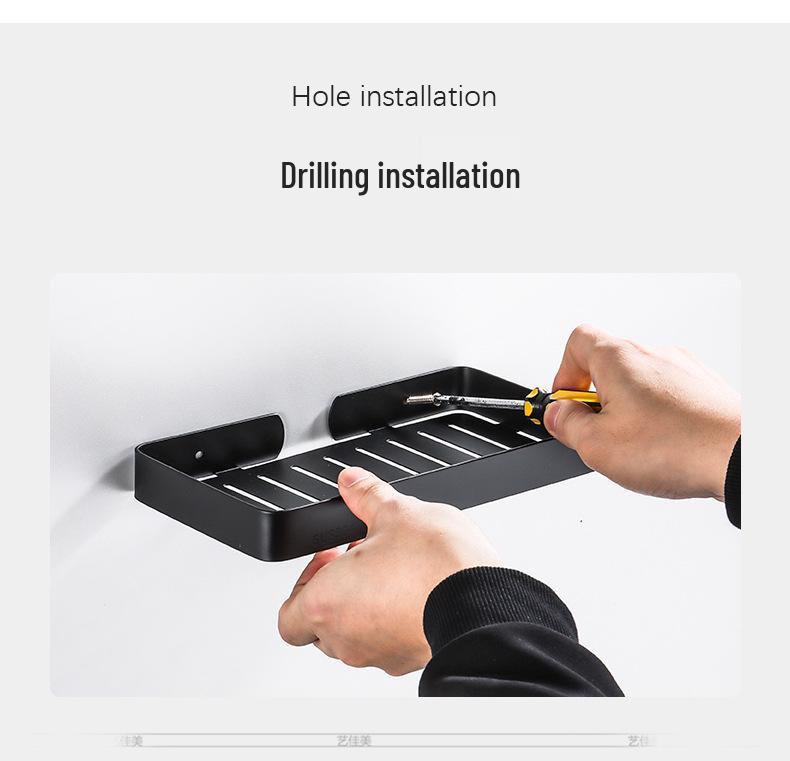 304 Stainless Steel Wall-Mounted Draining Soap Holder - No Water Accumulation for Hotel Use.