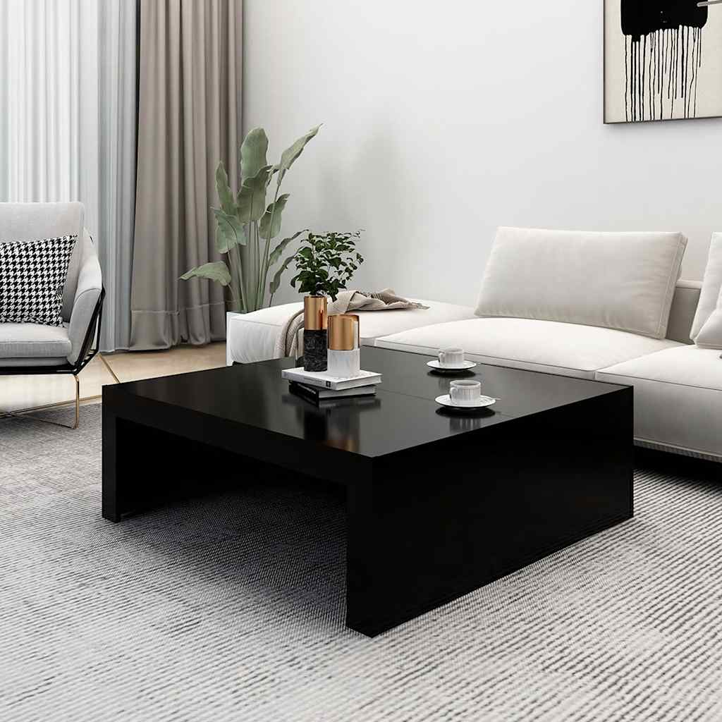 Vidaxl Stolik Kawowy, Czarny, 100X100X35 Cm, Materiał Drewnopochodny