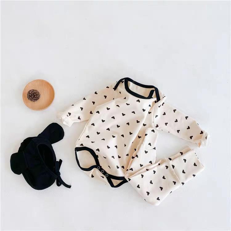 

Baby Long Sleeve Romper Set: Cute Footed Pants & High Waist Wrap - Spring/Autumn/Winter Size 90 абрикосовый