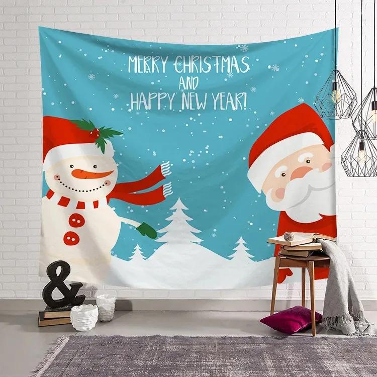 Christmas Pattern Tapestry Home Bedroom Living Room Wall Decoration Christmas Theme Tapestry