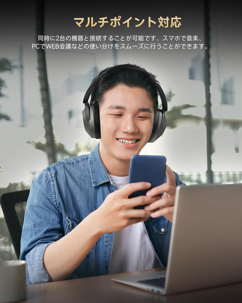 [VGP 2024 Summer Best Value Award Winner] EarFun Wave Pro Wireless Headphones, Bluetooth 5.4 [2025 Upgrade] LDAC Active Noise Cancelling Earphones [Wi