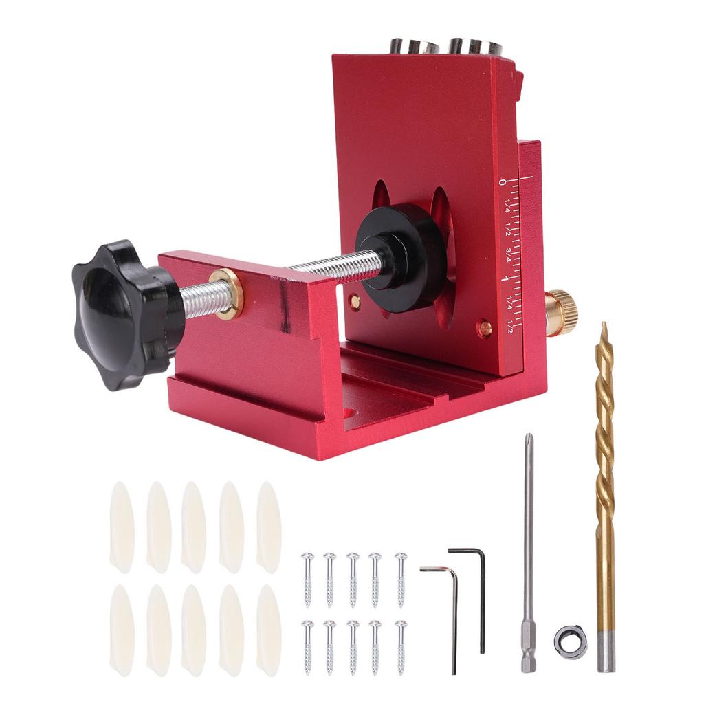 3 In 1 Portable Screw Jig Set Adjustable Precise Drilling Aluminum Alloy Woodwork Guides Joint