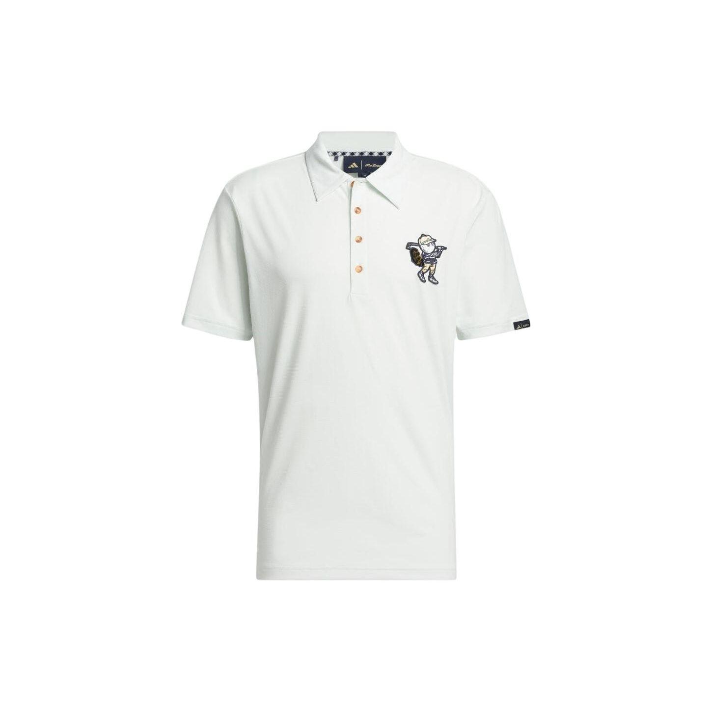 

Adidas Embroidered Pattern Short Sleeve Polo Shirt Men Tops White IN7570