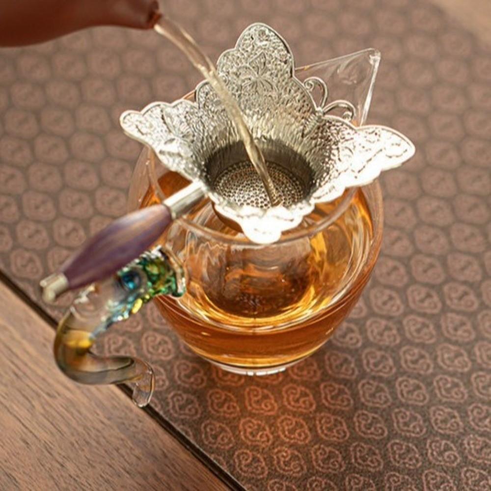 Mesh Filter Sieve Butterfly Tea Filter Vintage Zinc Zinc Alloy Tea Infuser Teaware Tea Strainer  Teas Lover