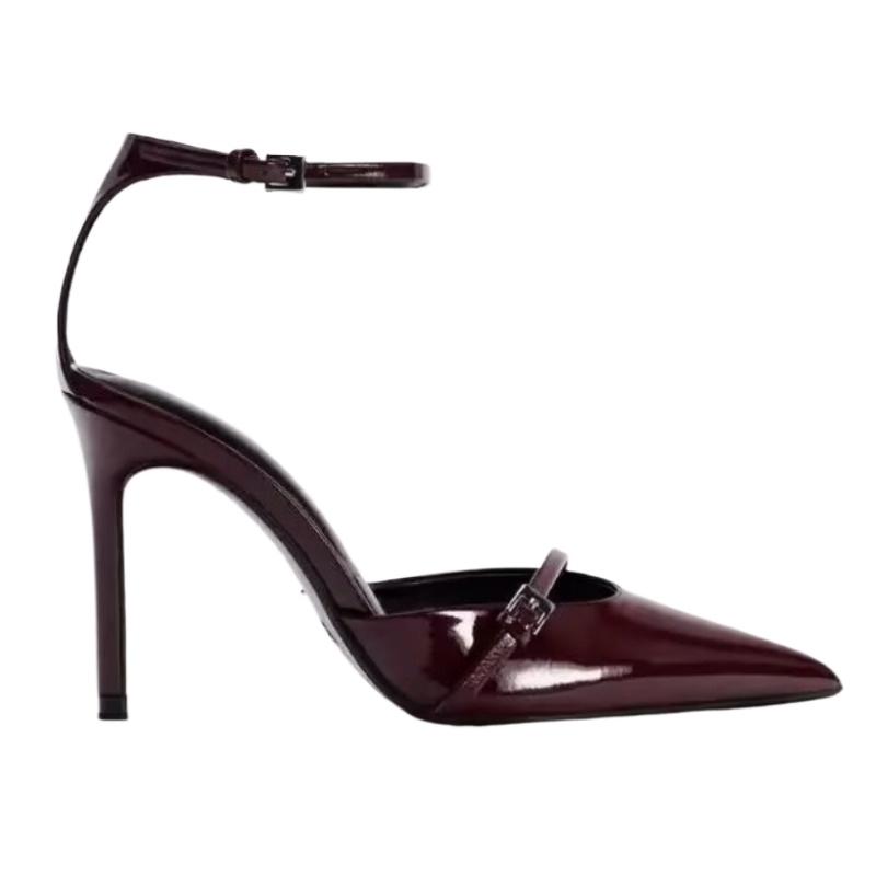 Fashion New Pointed Toe Women High Heels Fashion Designer Women Sandals Elegant Metal Decoration Street Style Mary Jane Shoes