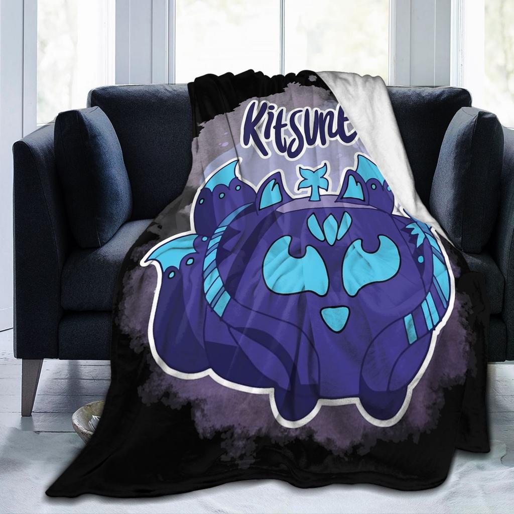 B-Blox Kitsune Fruits Fleece Blankets Game Cartoon Funny Throw Blankets for Bedspread 200x150cm Lightweight