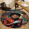 Michael Jackson Muster Runder Teppich, Innen-/Außenmatte, für Picknick, Spielzimmer, Schlafzimmer, Büro, Wohnzimmer, Heimdeko Teppich, Geburtstagsgeschenk