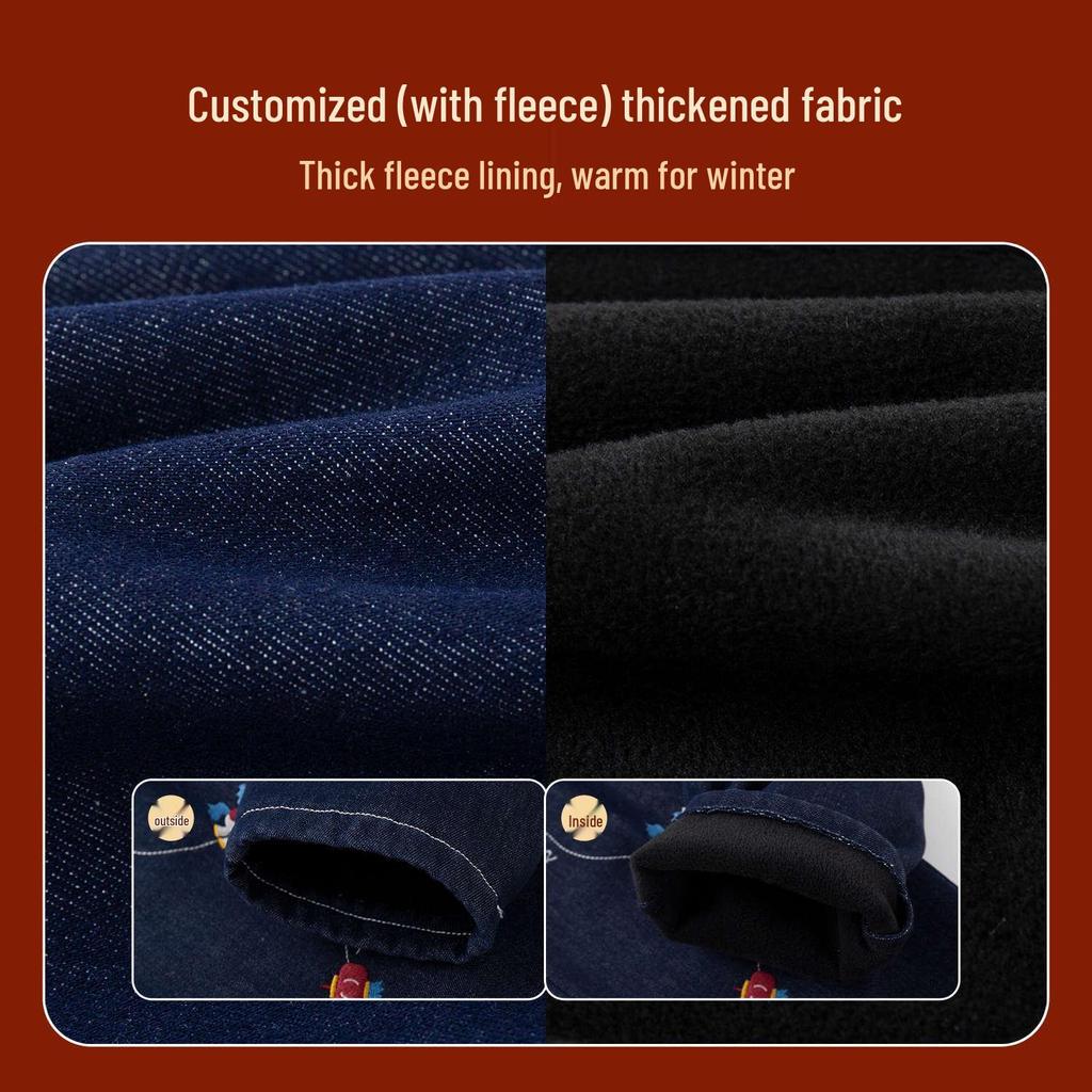 Dudujia Kids' Fleece-Lined Winter Jeans for Boys
