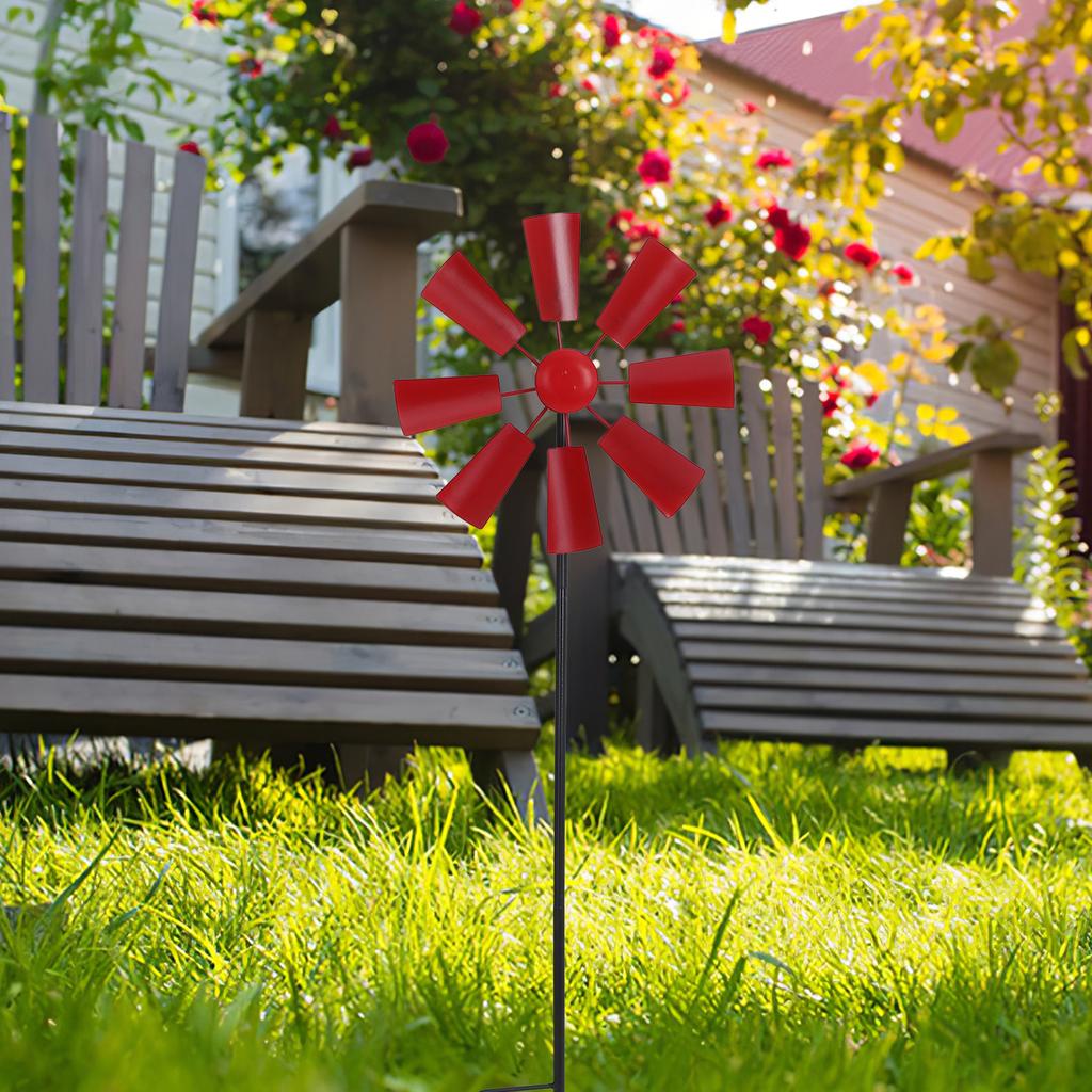Iron Windmill Yard Winnower Garden Stakes For Outdoors Rotating Windmill Pastoral Decoration For Farm Ornament