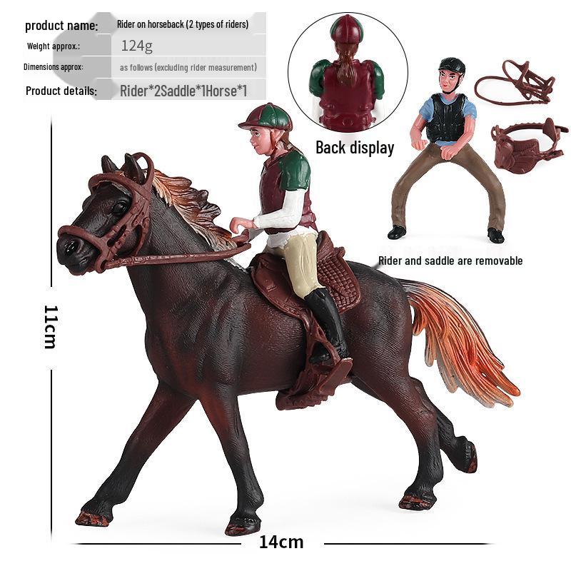 Farm Animal and Human Figures Playset with Fences: Rabbit, Sheep, Donkey, Cow - Parent-Child Simulation Toy