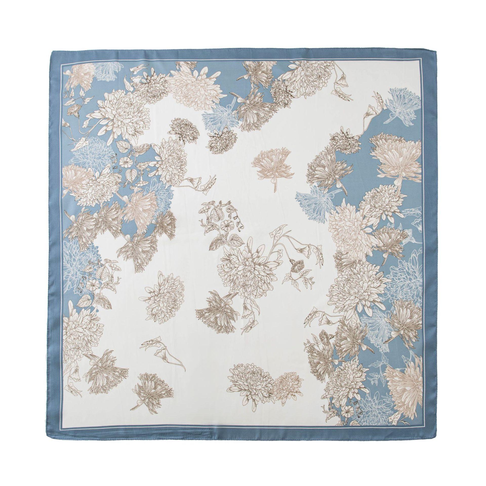 

Весенний маленький цветочный 70 маленький квадратный шарф женский высококачественный шарф модный принт для поездок на работу имитация шелкового шарфа 70*70cm