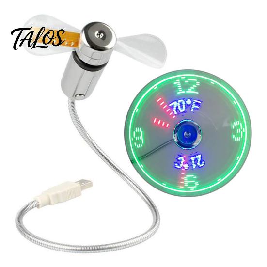 Kreative Mini-USB-LED-Uhr Echtzeit-Temperaturanzeige Sommer-Kühlventilator