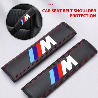 Leather Car Seat Belt Cover Shoulder Pad Interior Accessories For M Performance Alpina M3 M5 M6 X1 X3 X4 X5 G20