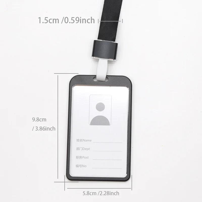 New Metal Alloy Work Name Card Holders Fashion  Business Work Card ID Badge Lanyard Holder Men Women Aluminum ID Business Case