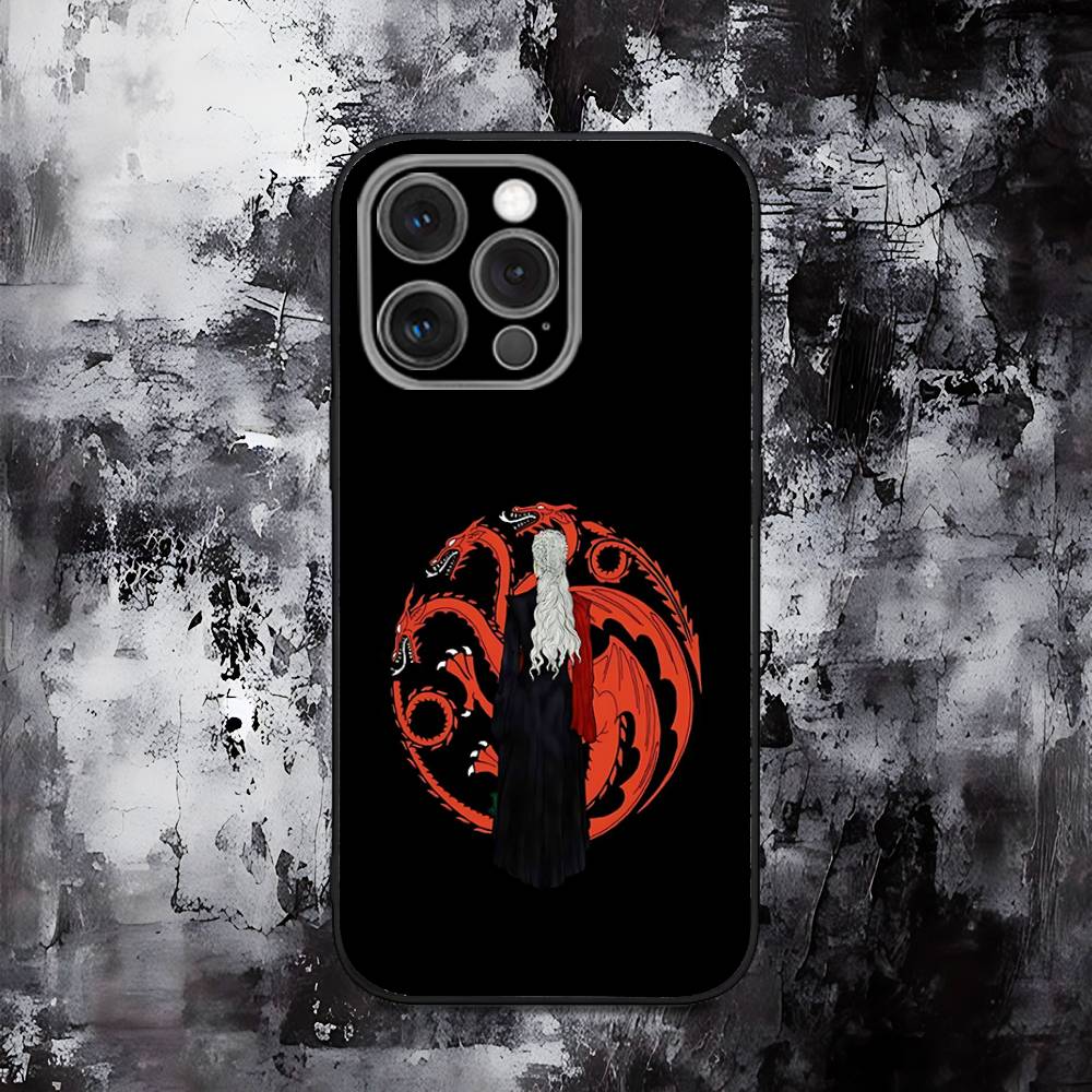 Dragon Mother Cool D-Daenerys Phone Case For iPhone 16,15,14,13,12,11,Pro,Max,Plus,X,XS,SE,E,Mini,Soft Silicone Black Case