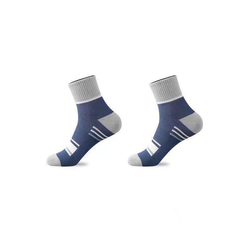 Zhuji Men's Deodorant Sweat-Absorbent High-Elastic Sports Socks - Trendy, Anti-Pilling, All-Season Mid-Tube Design.