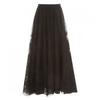 Shop Women Lace Waistband Long Skirt Black Pic Wsk 12167