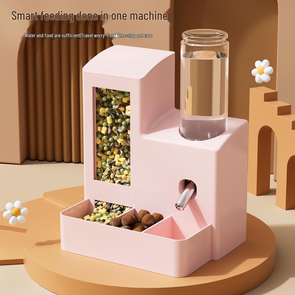 Golden Hamster All-in-One Feeder & Leak-Proof Water Dispenser