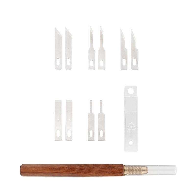 Handcraft Carving Pen with Safety Caps Alloy Blade and Handle Set for Detailed Work In Model and Crafting