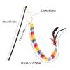 Rainbow Caterpillar Cat Teaser Toy Interactive Plush Wand with Feathers for Kittens Indoor Play
