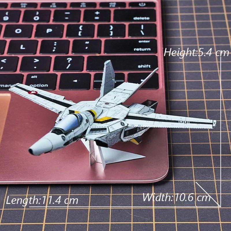 

Vf-1S Fighter 3D Metal Game Vivid Lynn Minmay Anime Deformable Fighter Assembly Model Game Jigsaw Kids Adult Toys