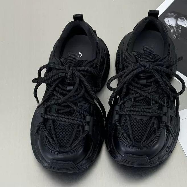 Zhao Ruth, the same fried street platform dad shoes, women's 2025 new leather mesh breathable heightening casual sports shoes