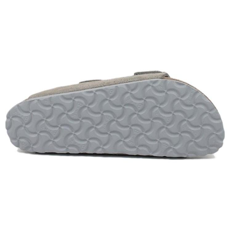 Birkenstock Arizona Soft Footbed Suede Leather Narrow Fit Sandals 'Stone Coin' Men's 1020557