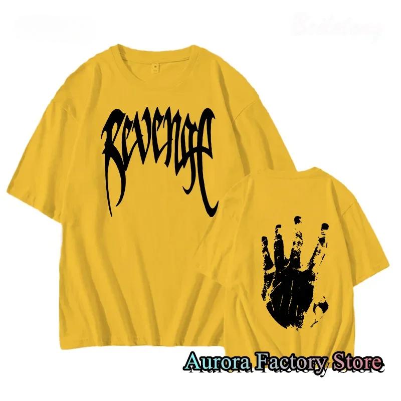 

Новые летние мужские хлопковые футболки с принтом мести, топы, футболки, мужская повседневная одежда, модные тенденции, уличная одежда, унисекс, футболка XXXL жёлтый