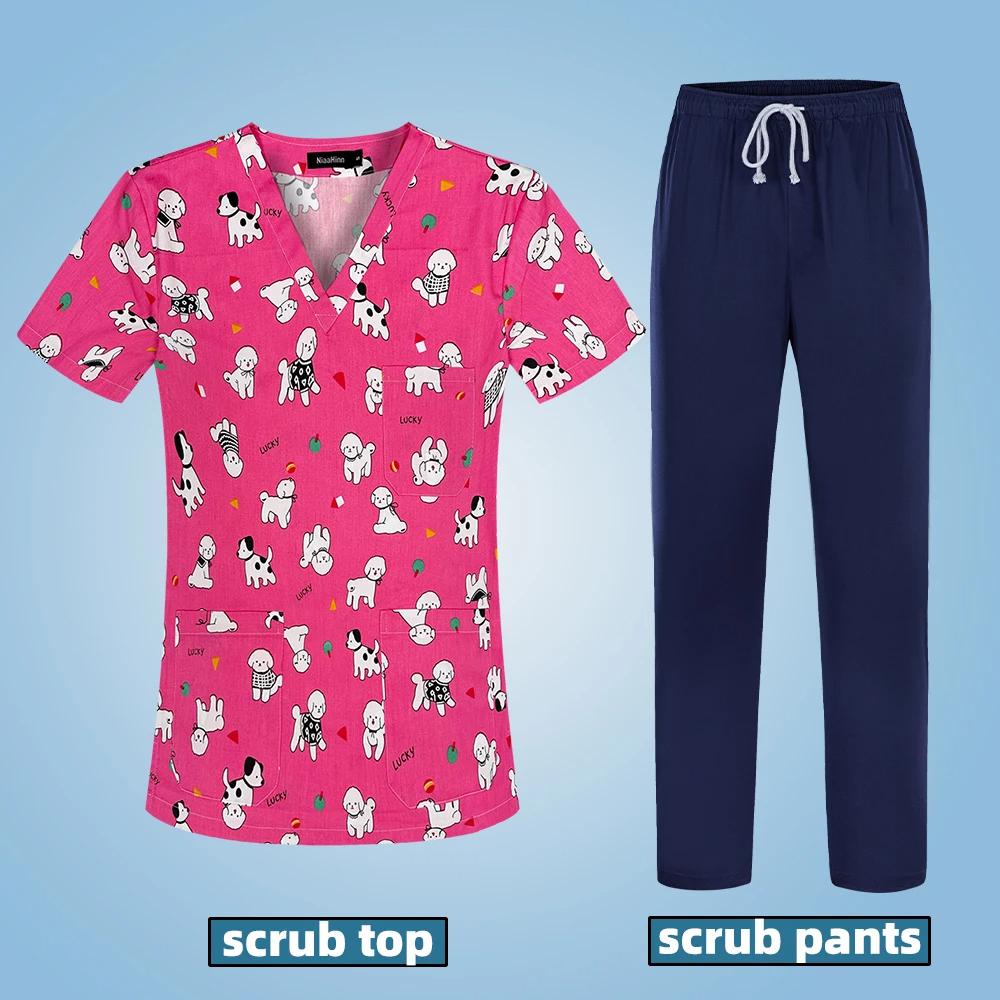 

Лето 2025 года, новые принты для животных, хирургические халаты, топы, уход за больными, салон красоты, рабочая одежда, ветеринарная клиника, униформа для проверки здоровья животных M коричневый