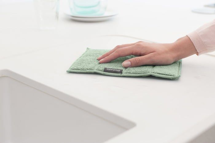 Porte éponge - Brabantia - 215827 - Microfibre - 3 tampons - Écologique et durable