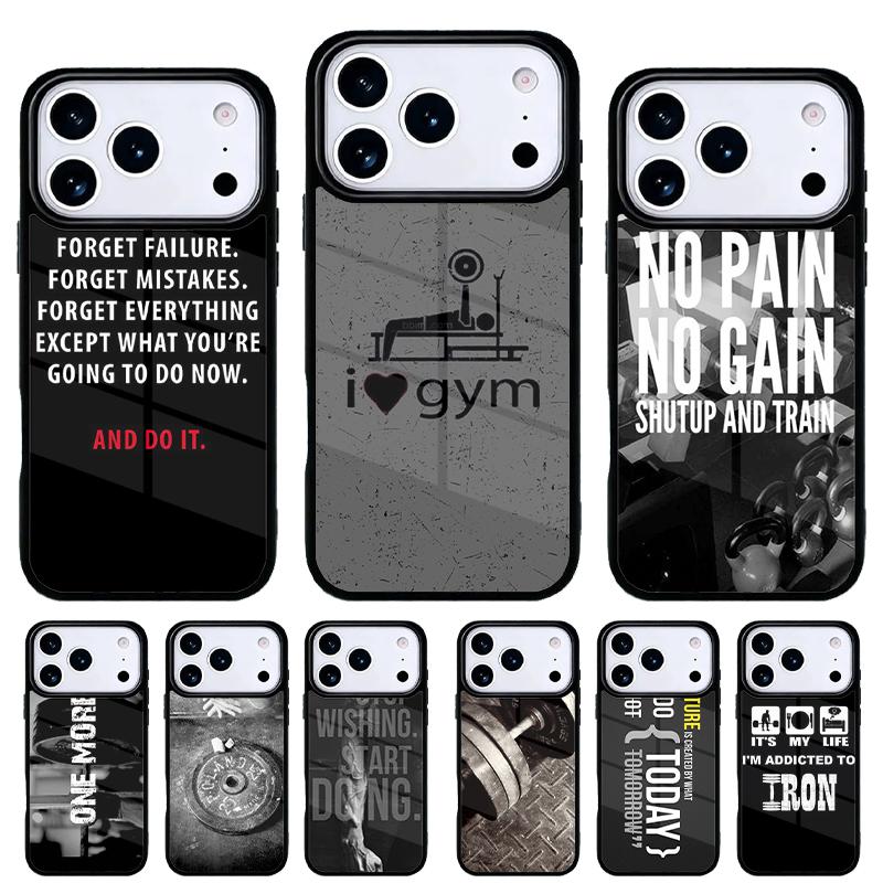 Bodybuilding Gym Fitness Phone Case for iPhone 17 16 15 14 13 Pro Max Back Cover for 12 11 Pro Coque