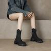 2024  Women's Slimming Thick Bottom Boots Autumn Style Petite Height Increasing Versatile Sponge Cake Tube Slimming